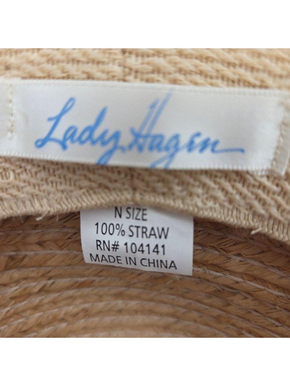 Lady Hagen Straw Sun Hat With Wide Brim Natural Lightweight Summer Style - Picture 9 of 9